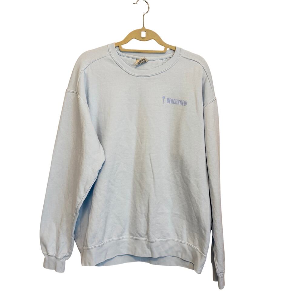 Comfort Colors Beachkrew Sweatshirt XL Blue More Beach Days Lounge Comfy Preppy
